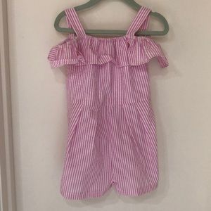 Pink Seersucker Summer Romper